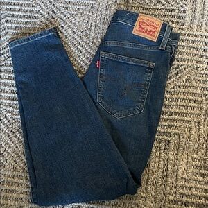 Levi's Dark Blue Straight Leg Jeans with Red Tab